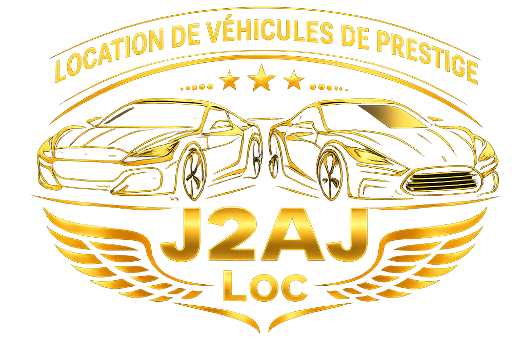 Location de voiture de luxe Normandie J2AJ LOC Logo J2AJ LOC Chauffeur privé J2AJ LOC Normandie Conciergerie automobile J2AJ LOC